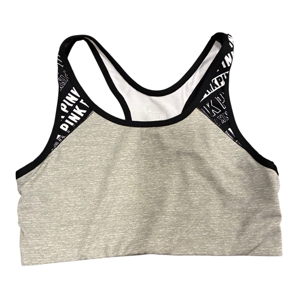 PINK Victorias Secret Womens Size M Ultimate Sports Bra Racerback Logo‎